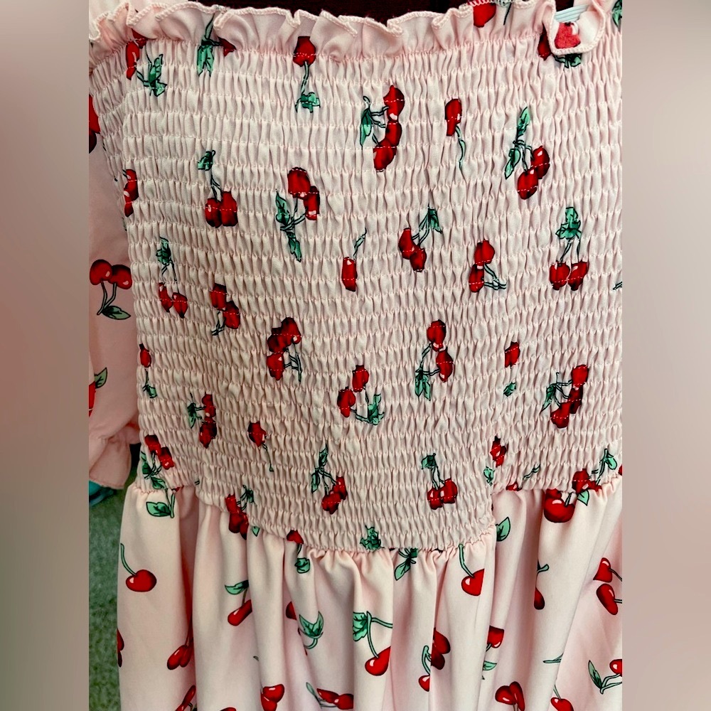 Cute Pink cherry dress just right for casual wear. - Picture 3 of 3